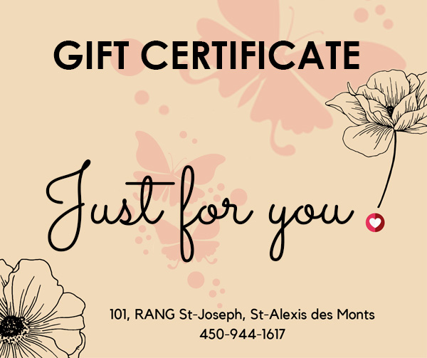 Massage, facial, bodywork Gift Certificates